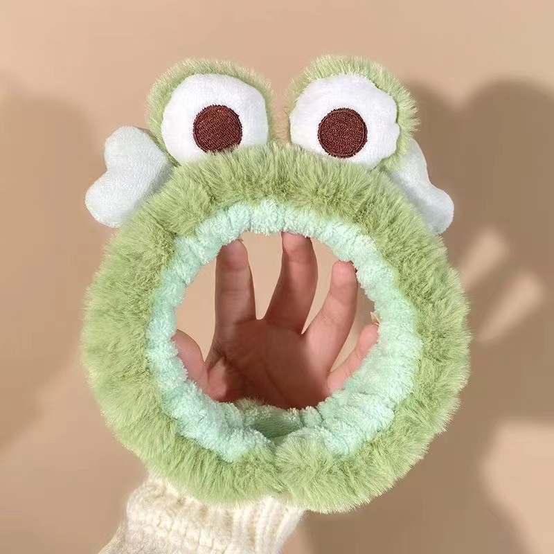 2024 Rana lindo peludo banda de pelo máscara facial banda de pelo nueva banda de pelo lavar la cara banda de pelo banda de dibujos animados banda de pelo toque