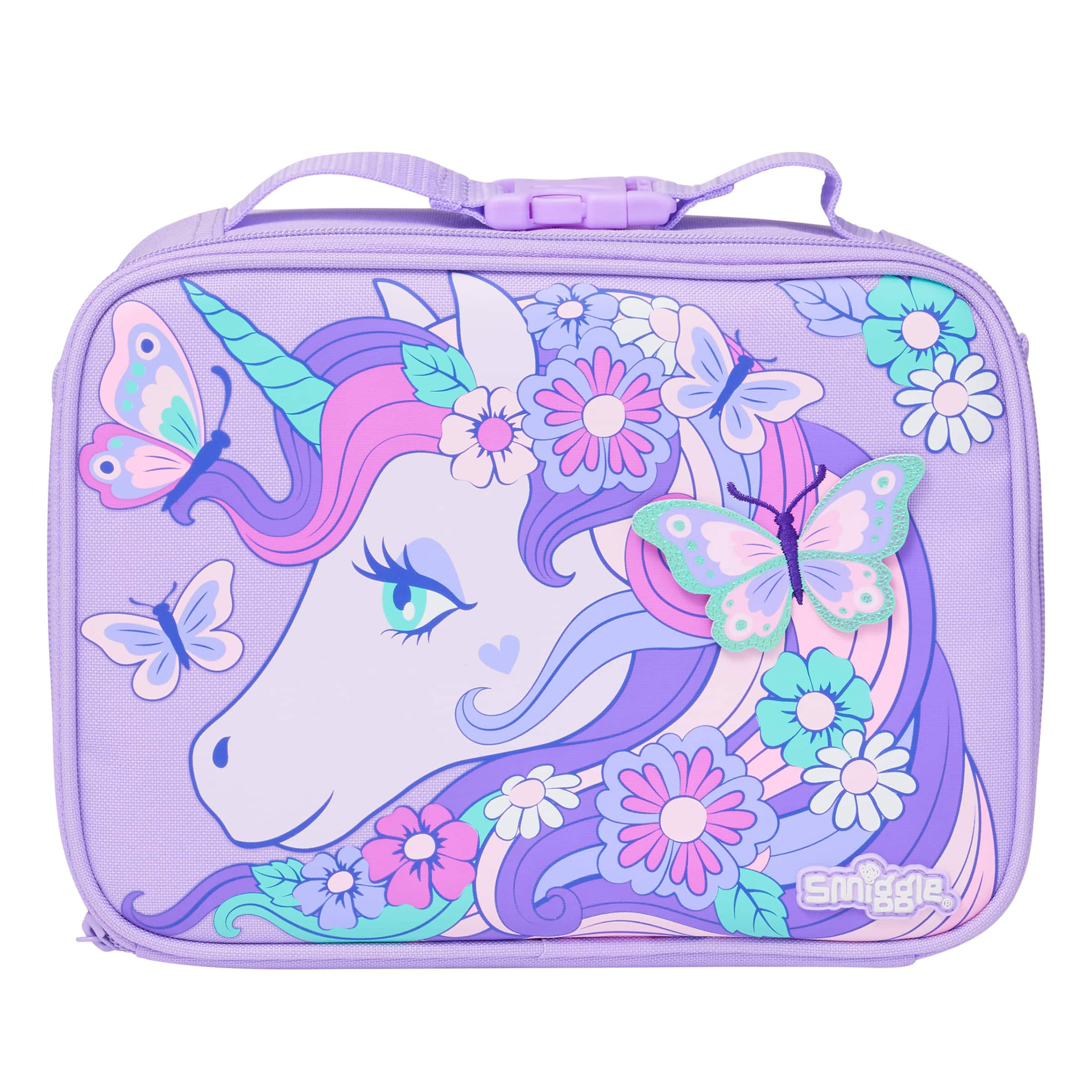 Violet Phalaenopsis unicorn single -layer meal bag (only hand mentioned)
