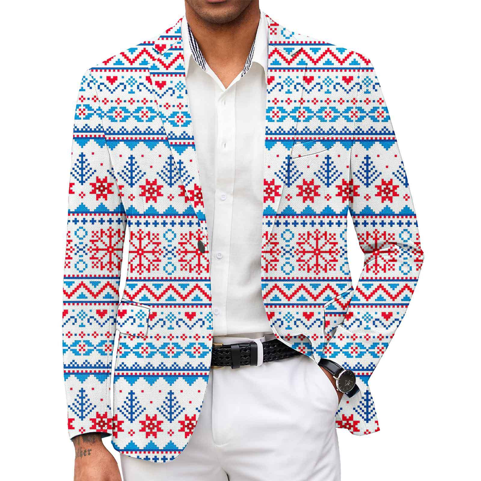 Men's Clothing New Christmas men's suits printed suit jacket men's fashion British suits_voghion.com
