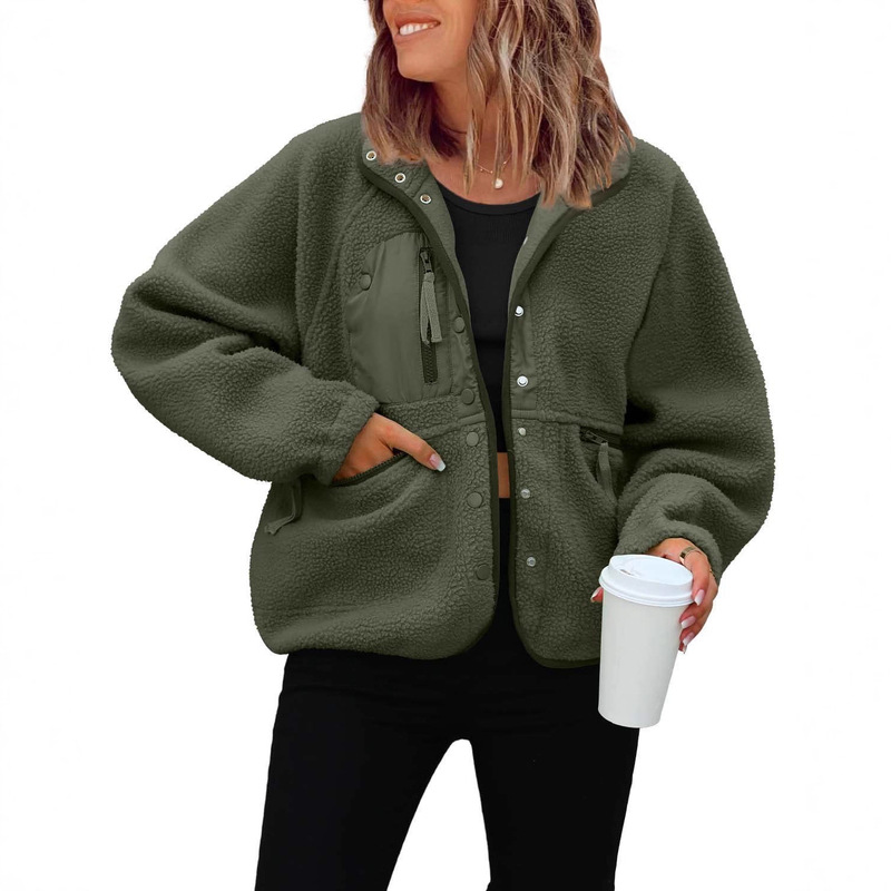 2025 Amazon Autumn and Winter Women's Polar Fleece Jackets Sports Casual Sweaters Jackets Tops Cross-Border Europe and America