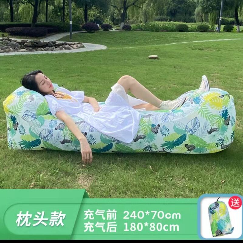 懒人充气沙发网红空气床气垫户外便携式躺椅单双人折叠床枕头款|undefined