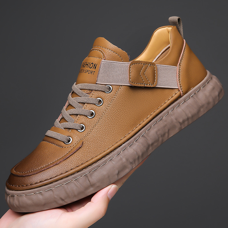 Zapatos de hombre Otoño e Invierno Nuevo estilo cepillado retro de moda slip-on casual de los hombres Deportes de cuero de los hombres zapatos de skate de fondo suave hombres