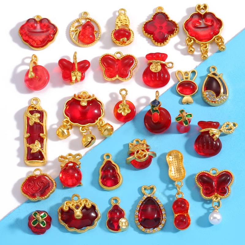 Festive Chinese Style Inlaid Imitation Jade Ruyi Lock Lucky Bag Peanut Pendant DIY Bracelet Keychain Peanut W672 Festive Chinese Style Inlaid Imitation Jade Ruyi Lock Lucky Bag Peanut Pendant DIY Bracelet Keychain Peanut W672