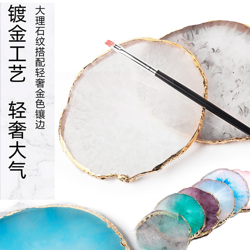 Princesa nail art ronda paleta nail art ágata pintado color a juego hoja de uñas tablero de exhibición herramienta resina paleta