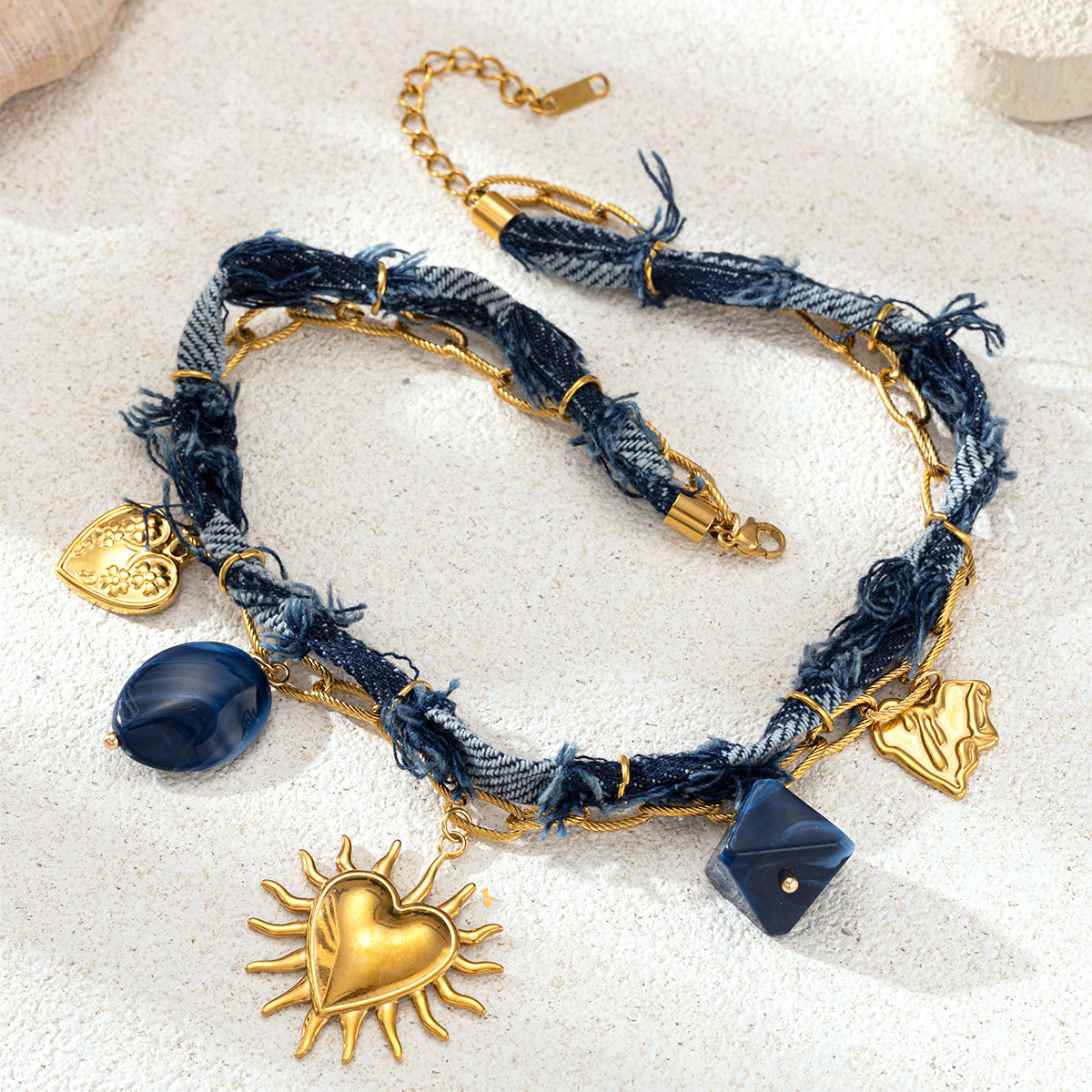 TENA Europa y América collar de acero inoxidable lujo ligero nicho titanio acrílico colgante cadena de clavícula joyería de venta caliente transfronteriza image 5