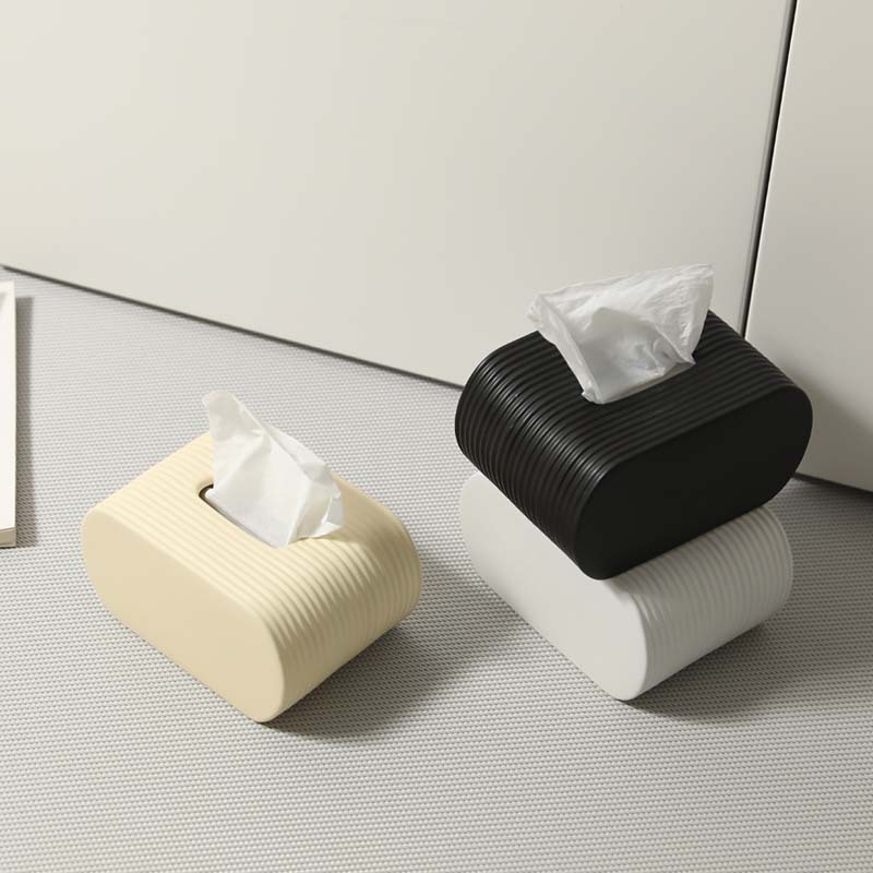 Ins caja de servillas creativas decoración de sala de estar caja de servillas de cerámica negra y blanca caja de servillas de mesa de té