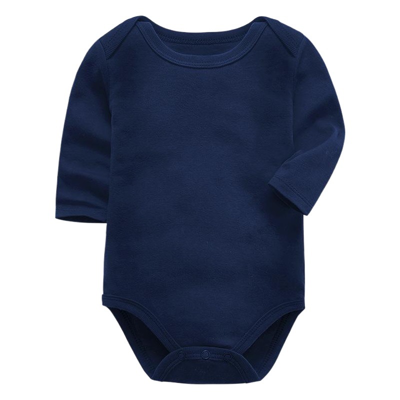 Fábrica al por mayor color sólido de manga larga triángulo mameluco moda bebé mono mameluco otoño ropa de bebé