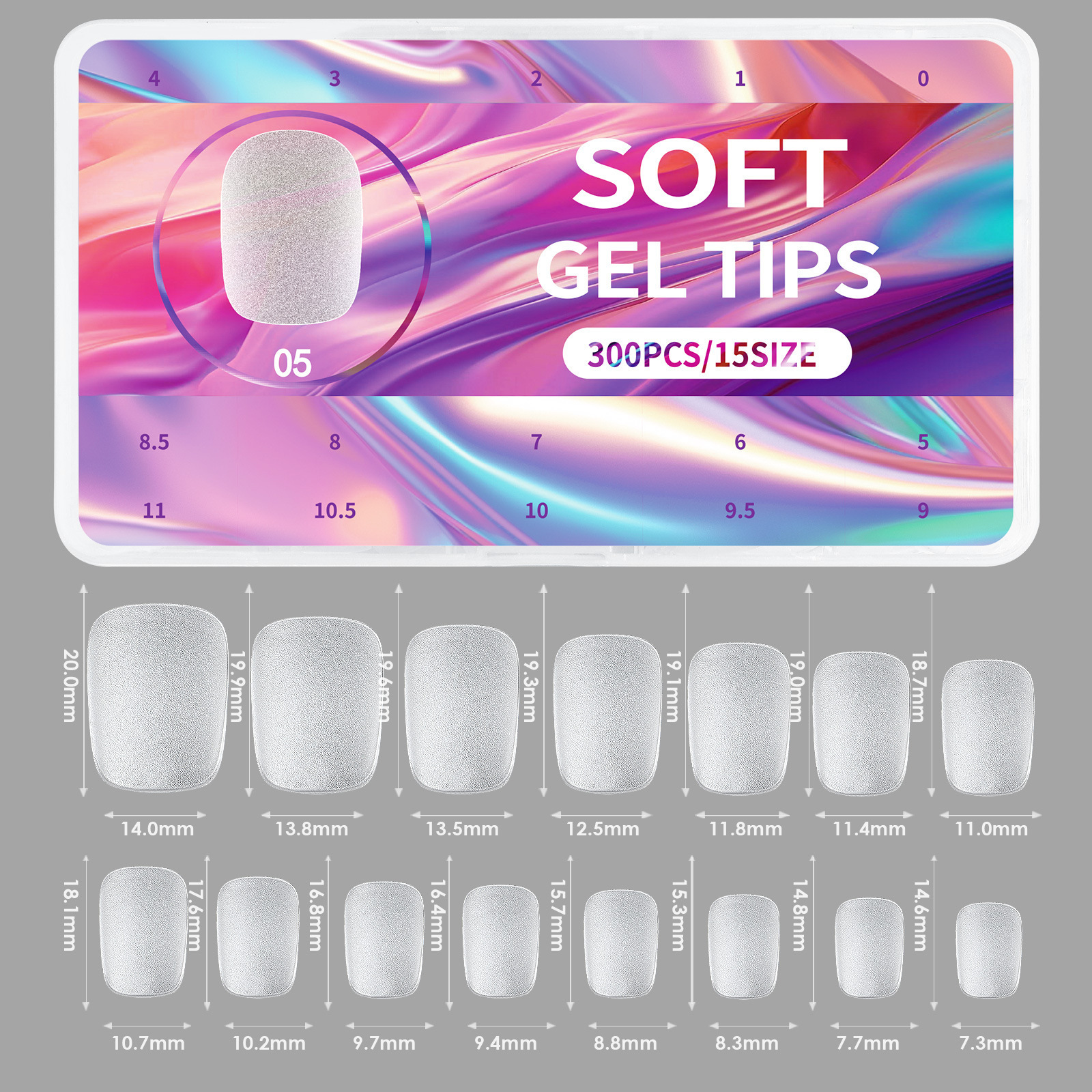 OMgj0573-05 300pcs frosted traceless 15#SIZE nails 05