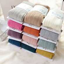 日韩秋冬加厚裤袜 踩脚打底袜裤批发全棉针针织麻花竖条连裤袜