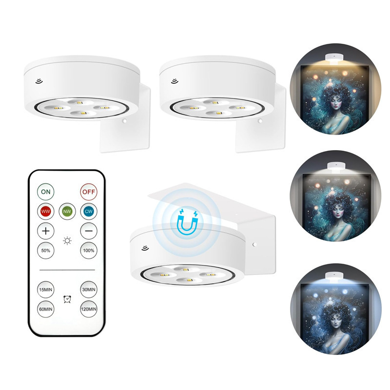 Cross-Border Led Night Light with 3 Color-Changing Rgb Lights, Smart Magnetic Charging Wall Lamp, Remote Control Cabinet Light, Rgb Light Cross-Border Led Night Light with 3 Color-Changing Rgb Lights, Smart Magnetic Charging Wall Lamp, Remote Control Cabinet Light, Rgb Light