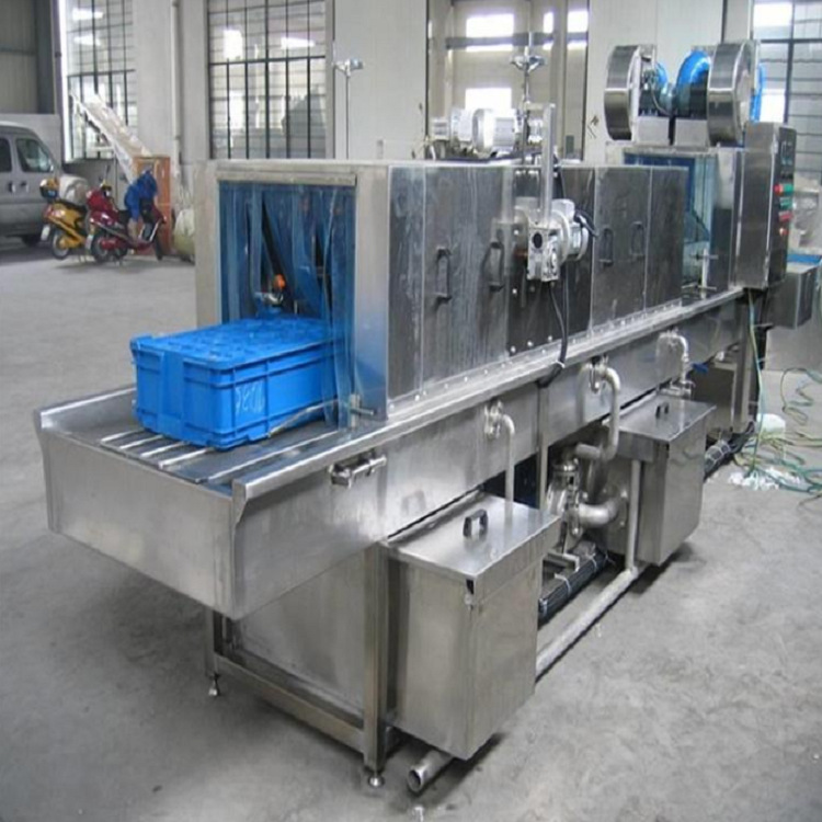Máquina de limpieza de cestas rotativas de flujo automático pulverización de alta presión caja de frutos del mar máquina de limpieza de cestas