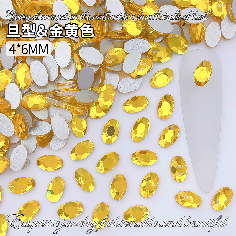 4*6mm 데니어 모양의 황금색 노란색
