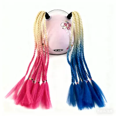 Motosiklet dəbilqələri | Decoration Suction Cup Ponytail Wig - beige-milan-combination-color