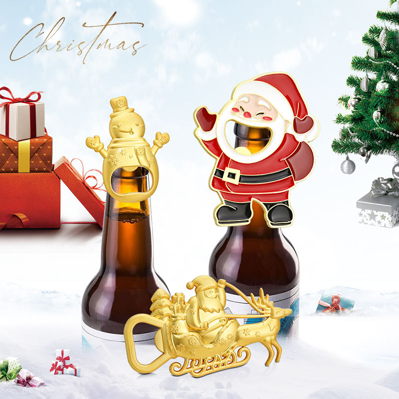 圣诞节小礼品圣诞元素多功能冰箱贴开瓶器定制Christmas纪念礼物