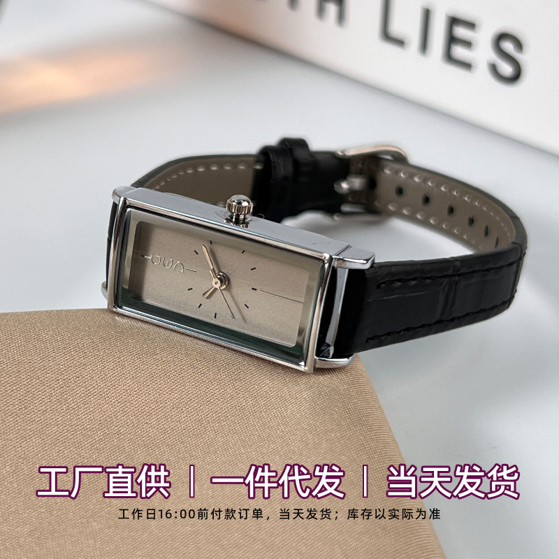 Goldie Gedi Fashion Trend Ankora Red Leather Band Watch Niche High-end Quartz Women's Watch Retro Simple Watch