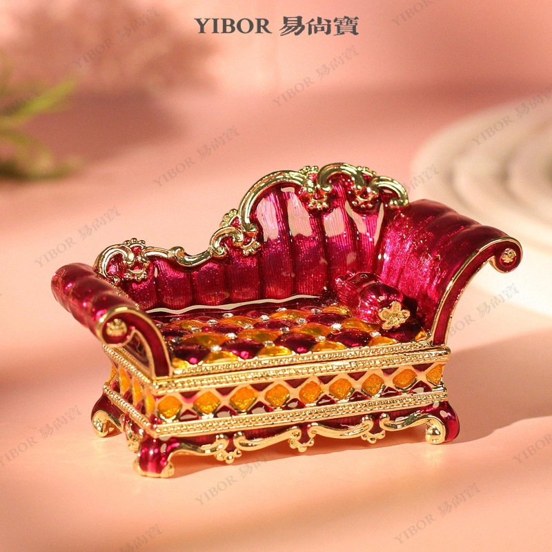 Tiktok popular enamel jewelry box seven treasures burning handicrafts birthday gift creative sofa small ornaments