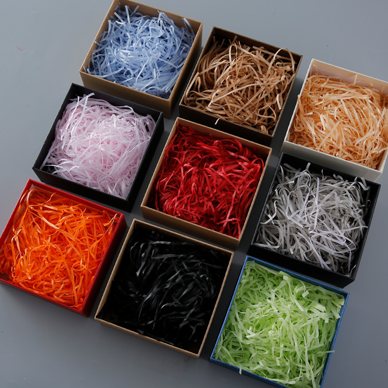 Spot Raffia Colorful Shredded Paper Batch Gift Wedding Candy Box Decorative Filling Raffia Paper Gift Box Decoration Spot Raffia Colorful Shredded Paper Batch Gift Wedding Candy Box Decorative Filling Raffia Paper Gift Box Decoration