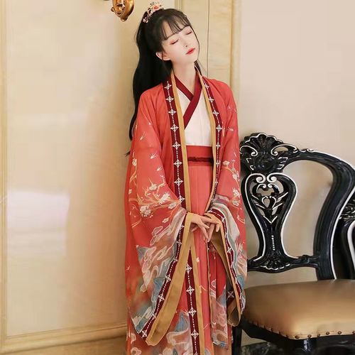 Women Chinese Fairy Hanfu Tang Han Princess Dresses women's full waist-length skirt fairy Wei Jin ancient style student folk costumes