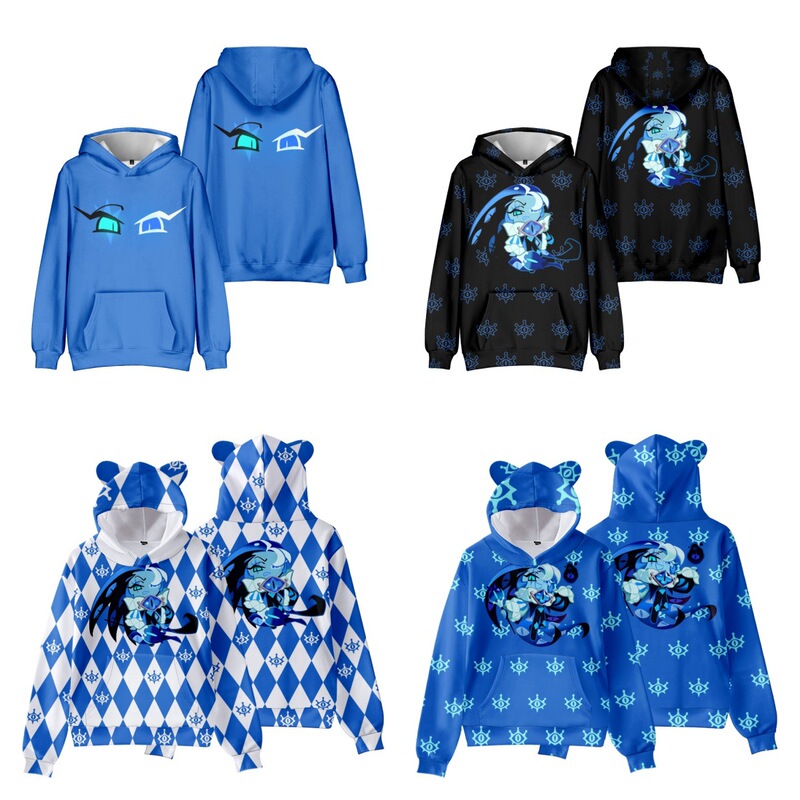 2025 Cross-Border New Beast Biscuit Series 3D Digital Printing Ear Hooded Sweatshirt Cosplay Animation