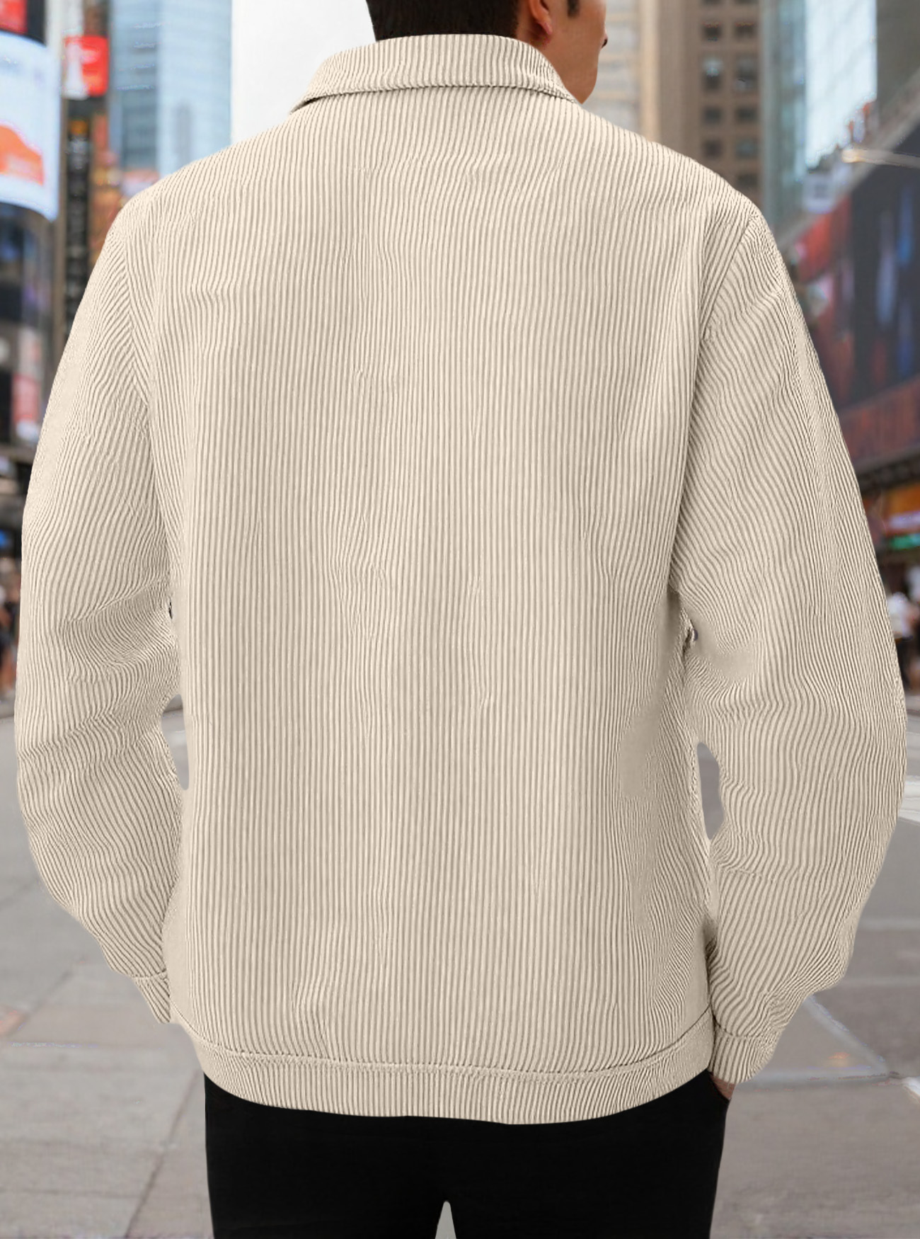 Corduroy Jacket For Men Single Breasted Casual Autumn Coat_voghion.com