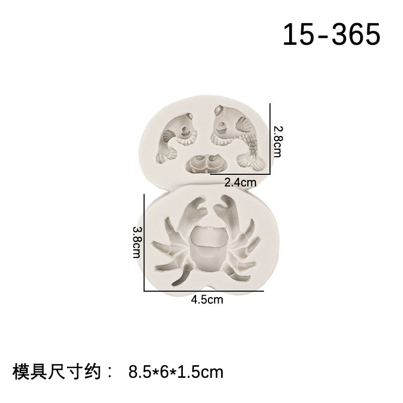 Dolphin Sea Lion Clownfish cake decoración océano mousse molde chocolate silicona océano pulpo epoxi molde