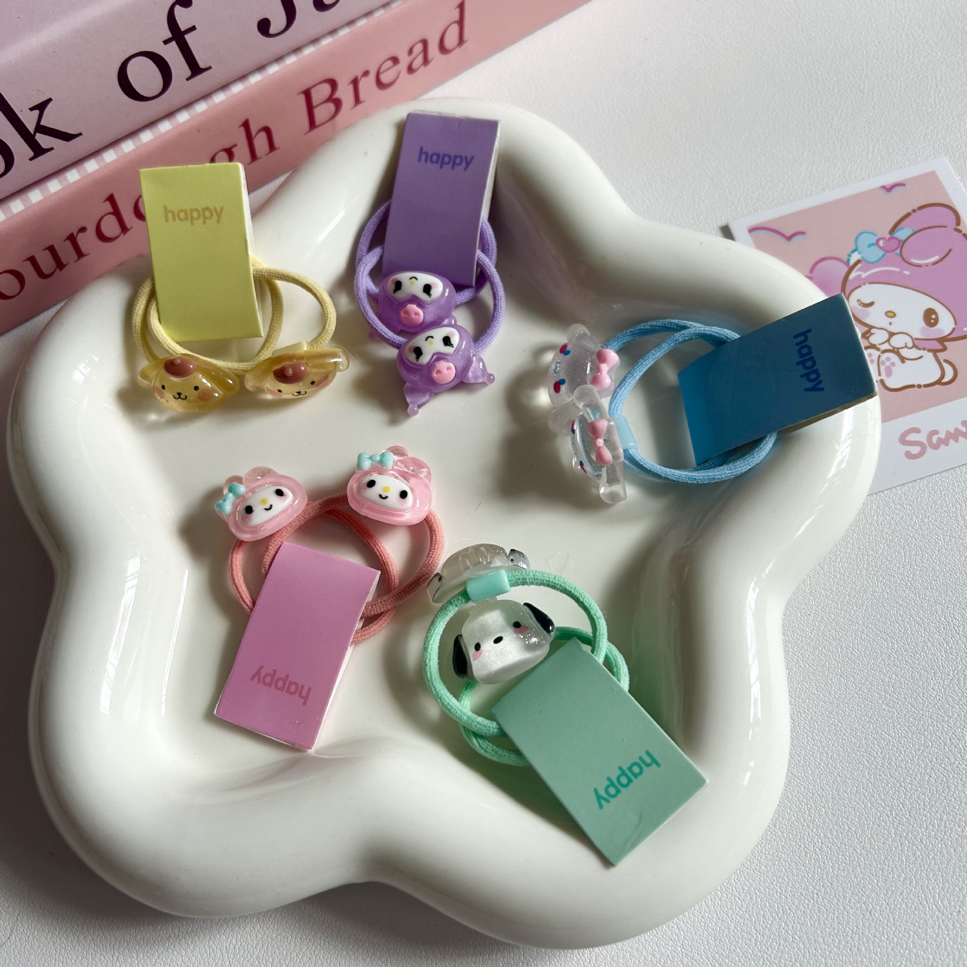 Niños lindos Kulomimi pequeña banda de goma bebé dibujos animados cuerda para el cabello niña atada pelo anillo para el cabello adornamiento para el cabello bebé