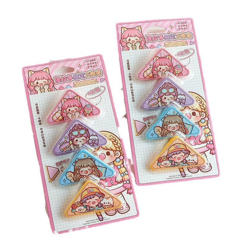 提拉多 Limited Triangular clip · Cat Theater Cute Patterns 90 ° C. Right -angle clamping force is strong and non -slip