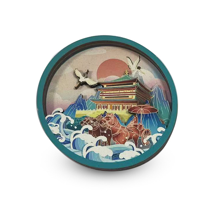 Suministro directo de fábrica de imanes de nevera de madera hueca láser