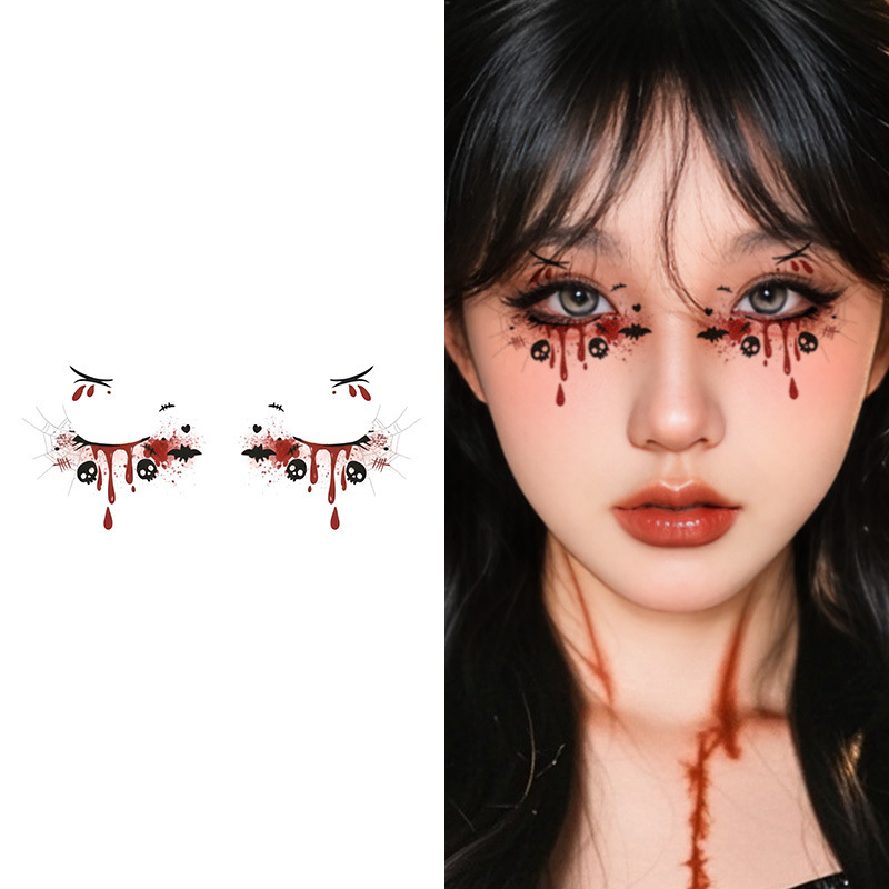 Cross-Border Halloween Dark Eye Stickers Fit the Eyes and Easily Create a Gothic Sweet and Cool Temporary Tattoo with a Super Festive Atmosphere