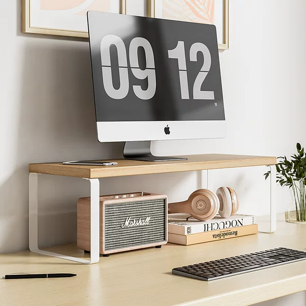 Desktop Computer Riser Office Desk Storage Rack Monitor Riser Base Stand Heightening Shelf