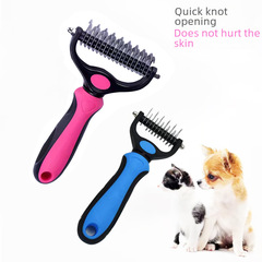 Pet comb and de-shedding tool for long-haired cats and dogs, made of stainless steel, suitable for dogs and cats