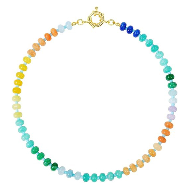 15g Weight Lobster Trigger Clasp Closure Clasp Closure Type Necklace Classification Beaded Chain Chain Type 1 Piece Quantity Daily, Street Occasion natural stone Material Geometric Pattern Women's Gender Simple Style Style Simple Style Geometric Natural Stone Beaded Chain Necklace 36