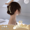 Big metal hairgrip from pearl, crab pin, retro shark, hair accessory, South Korea, French retro style, Chanel style