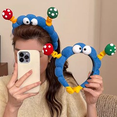 かわいいツイストスティック洗顔カチューシャ女性2025新型おかしなカチューシャ歯付き滑り止めカチューシャ