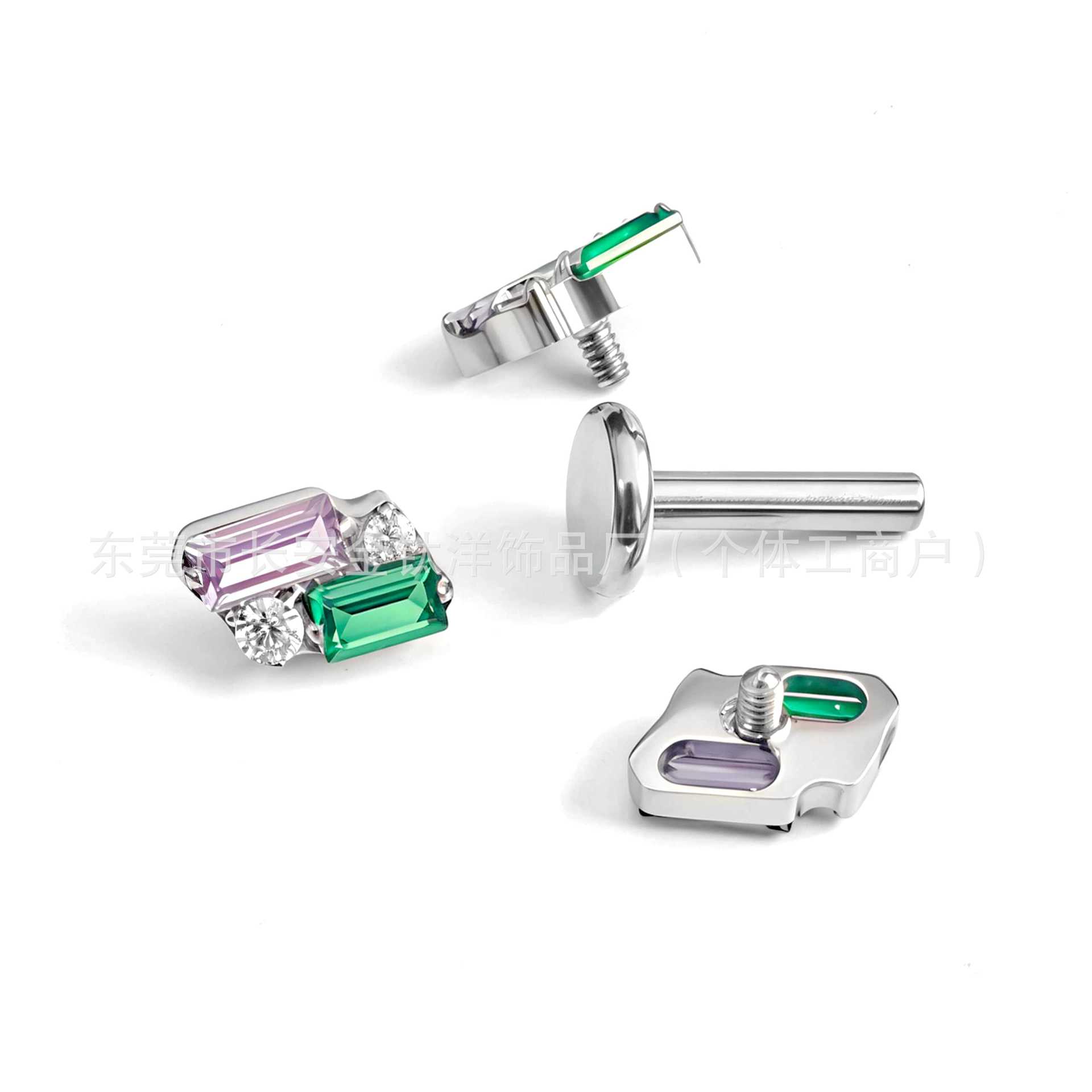 Pointed titanium steel lip stud product view
