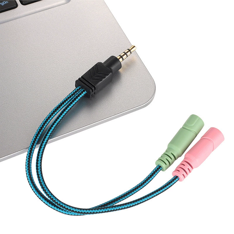 Headphones, adapter cable, laptop, microphone, 3.5mm, 2 in 1