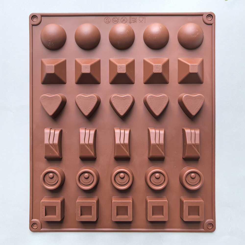 Silicone 30 con 6 conjuntos de molde de chocolate helado gelatina pudín jabon molde de pastel herramientas de horneado 121