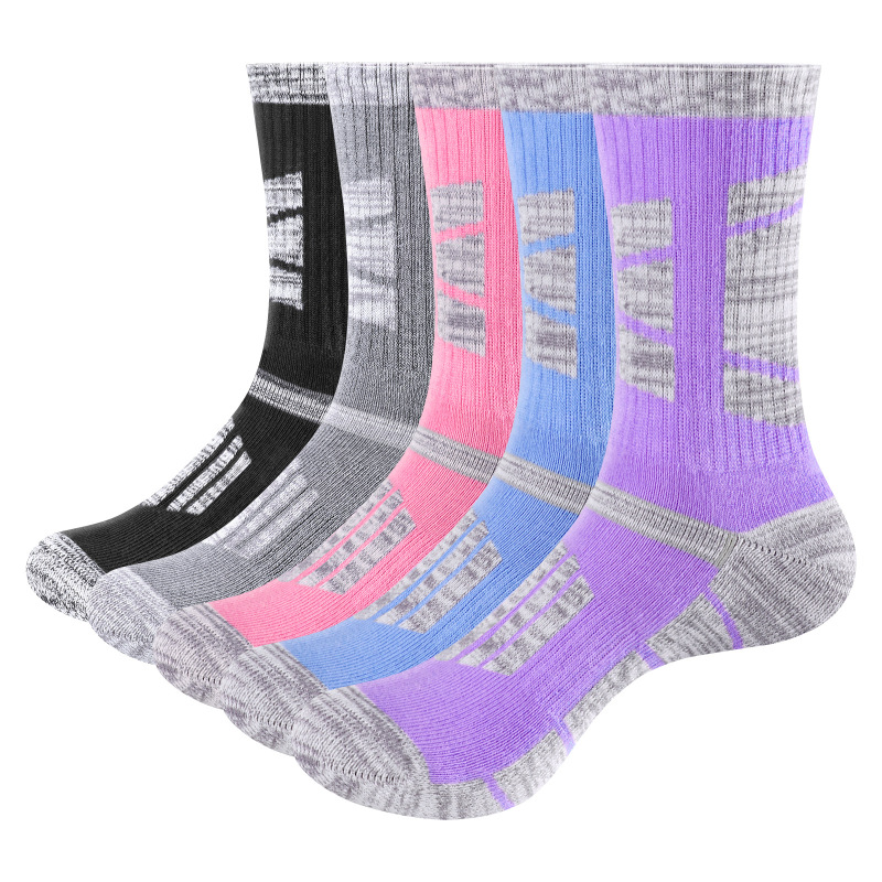 YUEDGE Women's Sports Socks Contrast Thickened Towel Bottom Shock-cushioning High-top Trendy Elite Socks Running Basketball YUEDGE Women's Sports Socks Contrast Thickened Towel Bottom Shock-cushioning High-top Trendy Elite Socks Running Basketball