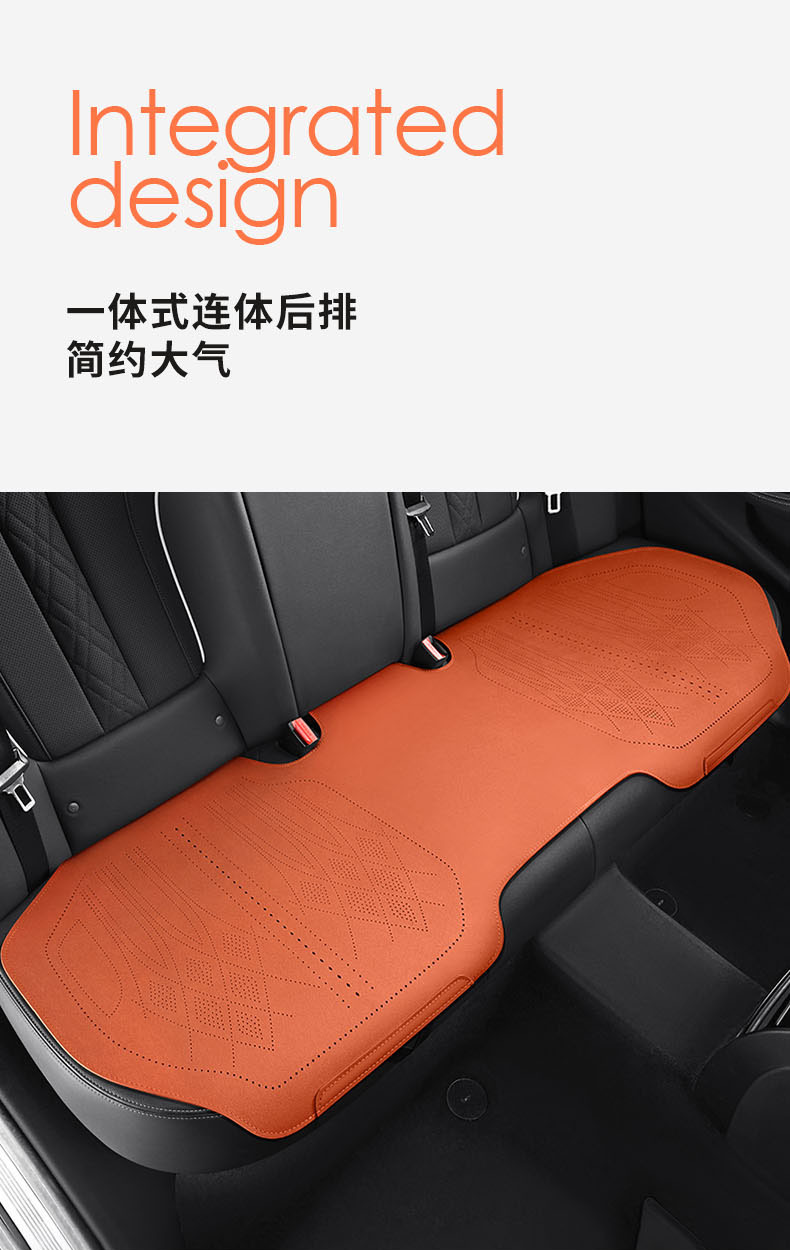 Car Seat Cushion Cover, Universal for All Seasons, Suede Leather, Double-Sided Universal Seat Cover, Full Car Rear Seat Cushion