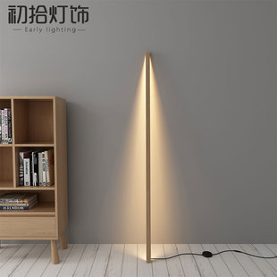 落地灯极简轻奢ins风led实木创意立灯地灯北欧客厅卧室个性氛围灯-阿里巴巴