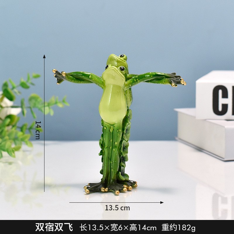 Zibo vidrio de yoga red resina de rana roja artesanía decoración para el hogar regales divertidos puntos escénicos al por mayor