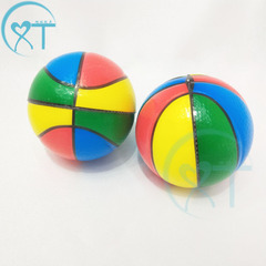 63mm四色籃球壓力球PU球批發彩色籃球益智玩具海綿發泄球批發廠家