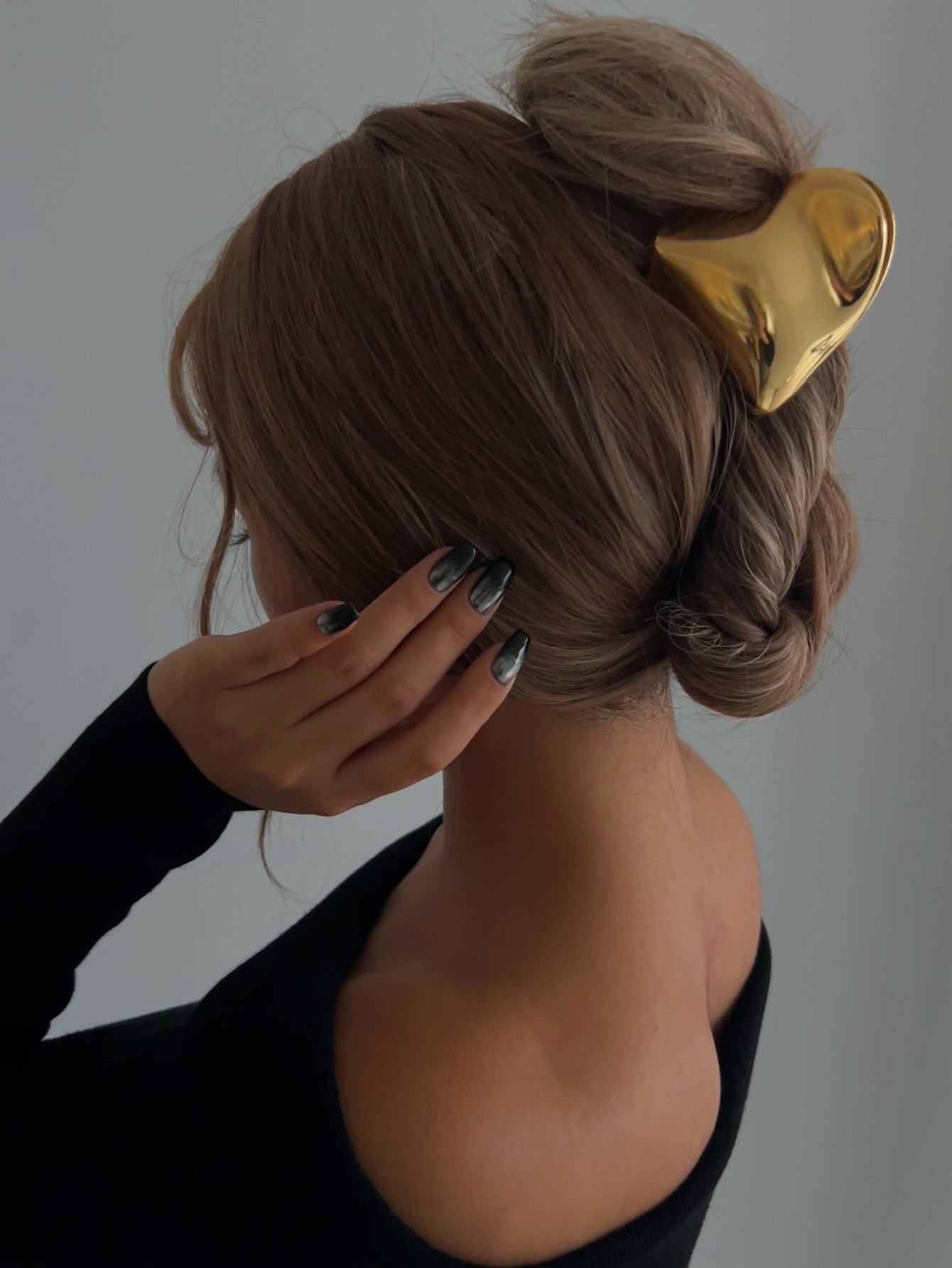 Alloy Material Simple Style Women's Heart Shape Alloy Plating Hair Claws