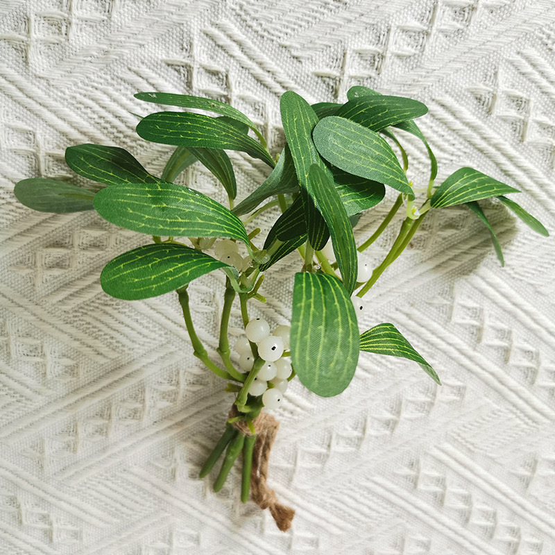 Simulación de muérdago de simulación deja Navidad decoración simulación hogar suave decoración simulación planta verde fábrica al por mayor