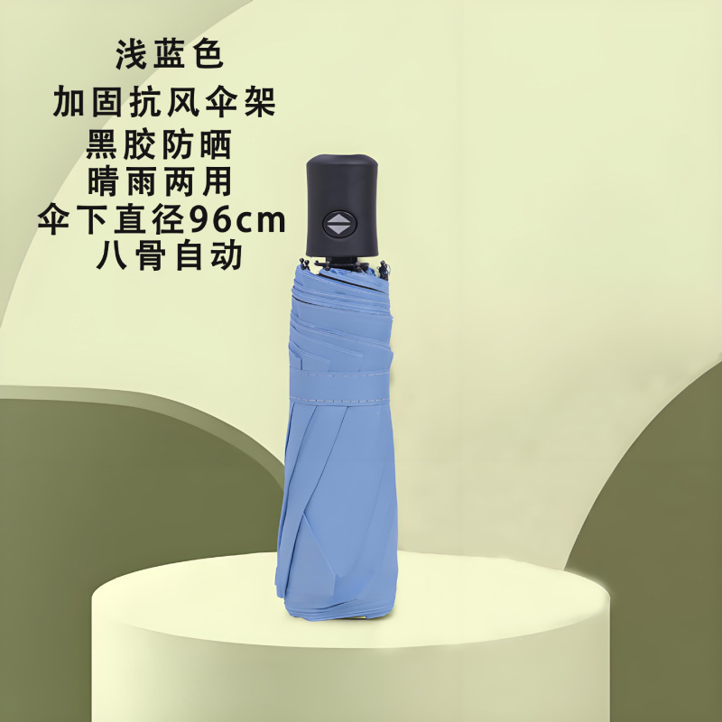 雨伞太阳伞防晒黑胶防紫外线遮阳伞男女晴雨两用自动折叠雨伞大号|undefined