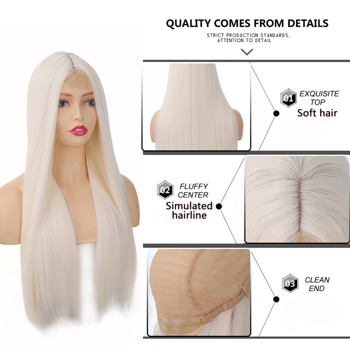 parrucche moda donna pizzo frontale capelli lunghi lisci 70cm280g seta ad alta temperatura fibra chimica morbida traspirante_voghion.com
