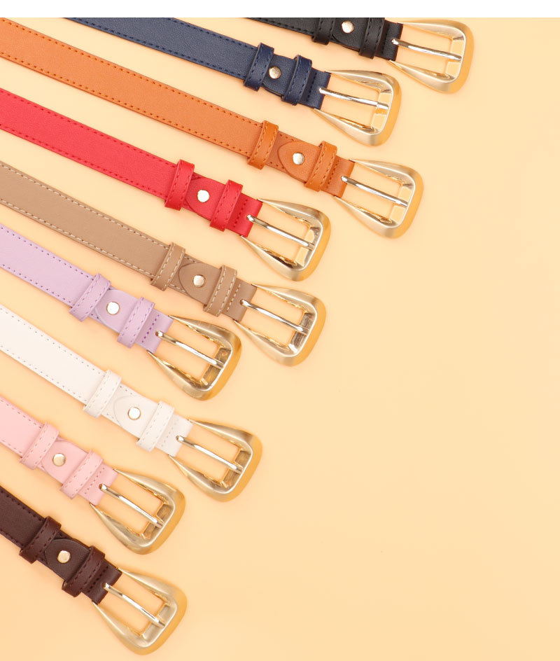 Elegant Simple Style Solid Color Imitation Leather Alloy Women's Leather Belts display picture 4