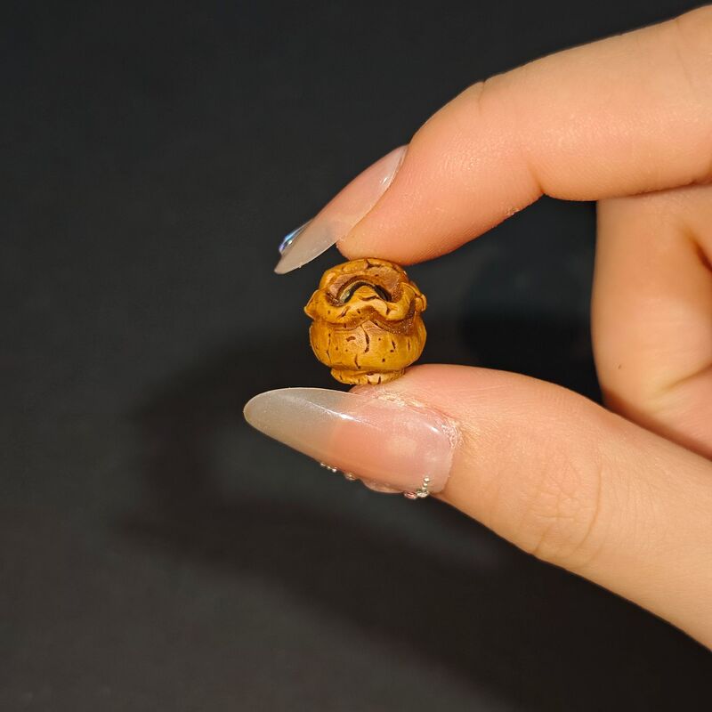 手工山桃核雕刻吊坠桃篮花筐锁桃木篮手链编红绳婴儿童宝宝饰品|undefined