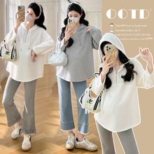 2026春季新款孕妇卫衣韩版百搭连帽孕妇上衣