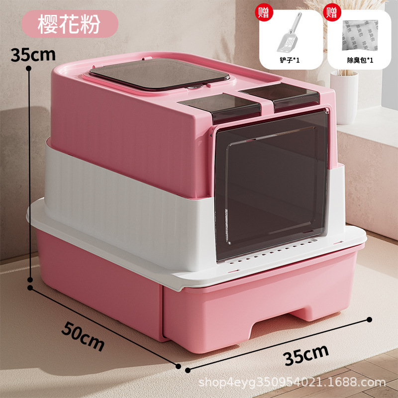 Cajón de arena para gatos super grande totalmente cerrado anti-spillado ultravioleta inodoro para gatos artículos para mascotas de plástico arena para gatos